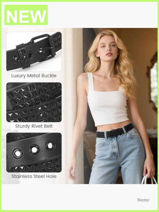 Y2K Punk Rock Studded Belt - Adjustable